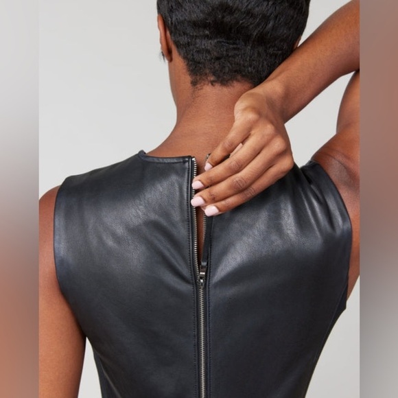 NWT SPANX Leather Like Combo Dress Large Black - Picture 4 of 14